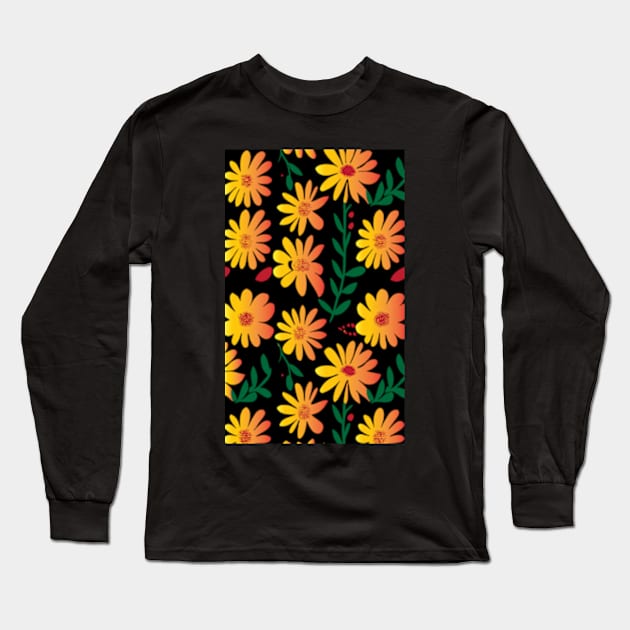 Wild Flowers Long Sleeve T-Shirt by ArtFactoryAI